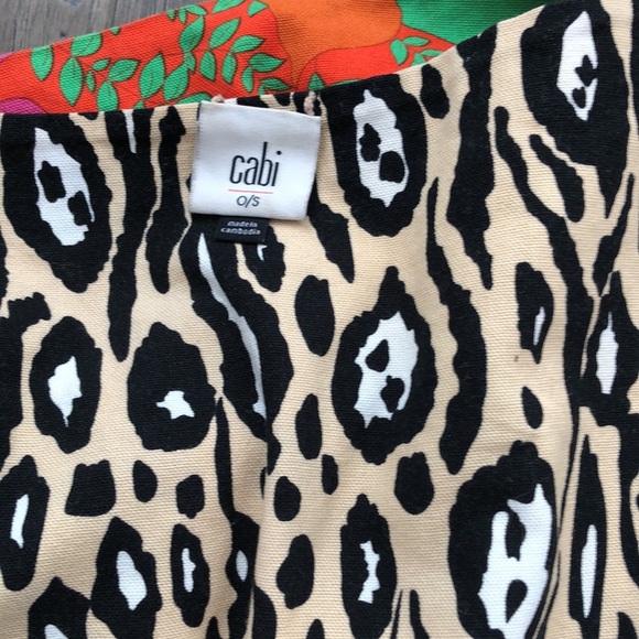 cabi animal print/cheetah reversible sling tote bag black pink orange Like New - Picture 4 of 8